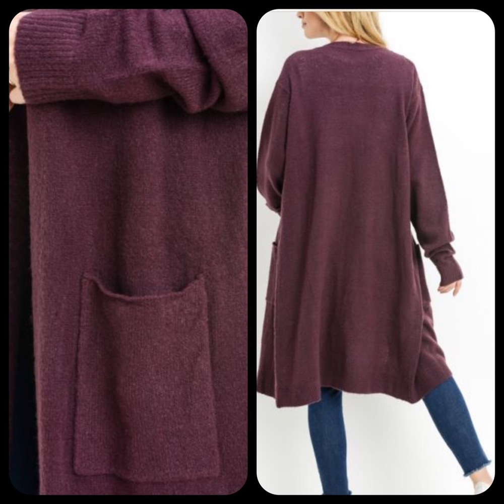 NEW!  LONGLINE KNIT CARDIGAN - Picture 2 of 5